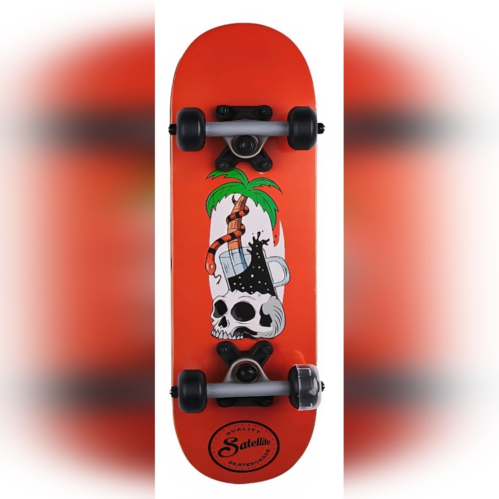 Tropical Skull Snake Satellite Mini Skateboard